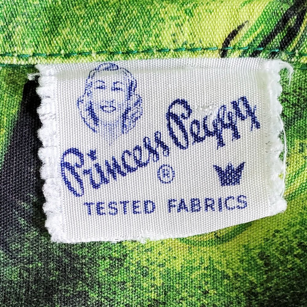 Vintage Princess Peggy Mens 1950s Hawaiian Hawaii Shirt Green L/XL - Picture 4 of 10